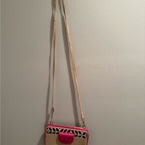 Stylish Pink and Cream Crossbody Bag